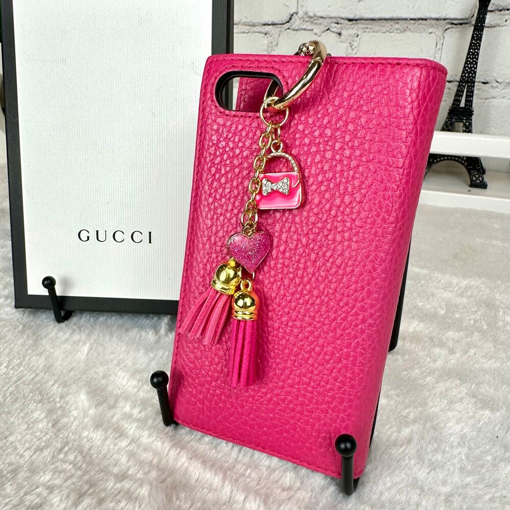 Gucci GG Marmont hot pink leather phone case convert to note pad! NEW! GIFT!! - Picture 3 of 16